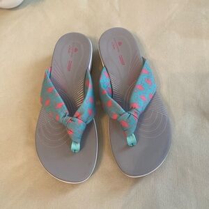 Clarks Teal and Gray Women Sandals